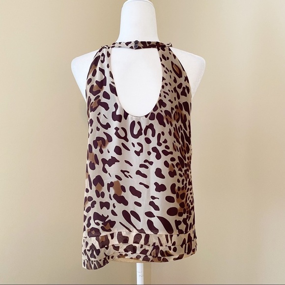 Willi Smith Ruffle Front Leopard Halter Top - L - Picture 2 of 15